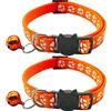 Hepplly Confezione da 2 collari per gatti Quick Release Reflective Kitten con campana (arancione)