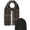 JACK & JONES JACFROST DNA BEANIE AND SCARF GIFTBOX DEEP MAHOGANY/BLACK Berretto Uomo