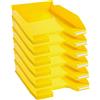 Exacompta - Cod.113289D - Confezione da 6 Vaschette portacorrispondenza Combo Midi Iderama per formato A4+ - Impilabili - Capacità 500 fogli 80 gr - Dimensioni : 34,7 x 25,5 x 6,5 cm - Giallo glossy