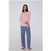Tezenis Pigiama Lungo Cotone Stampa Cuori Donna Rosa