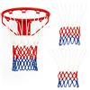 pawpoem 2pcs Rete Canestro Basket Rimovibile, Ricambio rete canestro12 anelli, retina da basket in Poliestere tricolore, Rete per Esterno in Poliestere Resistente, Sportiva Duratura per Campi Indoor Outdoor