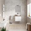DEGHI Mobile bagno sospeso 60 cm bianco opaco con top noce maior e specchio - Cuki