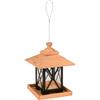 Flamingo Mangiatoia per uccelli - Casa in legno - Leya Naturale - 32 cm - Cedro e metallo - Tetto removibile - Flamingo