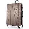 Suitline - Valigia Trolley rigido grande ABS TSA 4 ruote, 85 cm, 160 litres, Oro