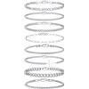 TINGN Bracciale da uomo in argento 316L in acciaio inox cubano, corda ro, set di gioielli regalo per uomini, papà, fidanzato, marito, Acciaio inossidabile