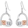 YAFEINI Graziosi orecchini a forma di animale, da donna, in argento Sterling, gioielli per cani, gatti, uccelli, libellule, tartarughe, regali per donne, 14.5 mm x 16 mm, Argento sterling, non noto