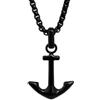 Aloha Collana Uomo Ancora Acciaio Nero con Catena 60 cm Idea Regalo Gioielli