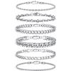 TINGN Bracciale da uomo in argento 316L in acciaio inox cubano, corda ro, set di gioielli regalo per uomini, papà, fidanzato, marito, Acciaio inossidabile
