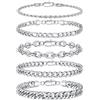 TINGN Bracciale da uomo in argento 316L in acciaio inox cubano, corda ro, set di gioielli regalo per uomini, papà, fidanzato, marito, Acciaio inossidabile