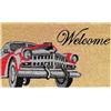 BANZAII TEXTILE INNOVATOR ONLINE Banzaii Zerbino Ingresso Casa in Fibra di Cocco 40x70 cm, Tappeto Porta con Base Antiscivolo, Resistente e Ideale per Interno ed Esterno - Red Car