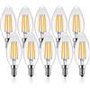 ProCrus E14 LED a Forma di Candela,Lampadina LED a Candela 4W Dimmerabile,Lampadine Vintage Bianco Caldo 2700K,Sostituisce 40W,per Lampadari,Trasparente,Confezione da 10