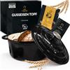 Chefarone Cocotte Casseruola Ghisa smaltata 26 cm 4,7 L - Dutch Oven con Coperchio - Pentola Multiuso per Pane Arrosti Stufati e Cotture in Forno - compatibile Induzione