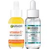 Garnier Siero Viso Anti-Macchie Vitamina C+ con Niacinamide Acido Salicilico e Melasyl 30ml + Siero Viso Rimpolpante Hyaluronic Aloe con Glicerina Acido Ialuronico e Aloe Vera Idratante 30ml