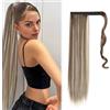 HMCEY Extension Capelli Coda Lunga 55 CM,Coda di Cavallo Liscia,Hair Extension Ponytail,Posticci per Capelli Sintetici,Parrucca Capello Lunghi con Coulisse,Faux Locs Crochet per Donna, Ragazze