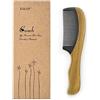 EQLEF®, pettine in legno di sandalo e corno di bue naturale realizzato a mano, antistatico, a denti larghi