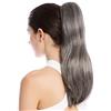 WIG ME UP - TZB-26A-V-44 Toupet Coda di cavallo Lunghi Lisci Onda Grigio scuro Grigio Mélange 45 cm