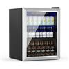 DollarDash Frigorifero da 50L, Mini Frigo da 70 Lattine Autoportante con Porta Frontale in Vetro per Limonate e Birra, Frigorifero da Sotto il Tavolo con Ripiani Regolabili e Display Digitale(Argento)