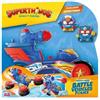 SUPERTHINGS RIVALS OF KABOOM SUPERTHINGS KAZOOM POWE - Battle Vehicle Police. Veicolo da battaglia polizia degli eroi della serie TV Superthings Kazoom Power. Contiene 1 Battle Vehicle, 2 Superthings Esclusivi, 1 Proiettile