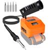 Edtran Saldatore senza fili per batteria Worx 20 V, riscaldamento rapido, stazione di saldatura digitale LCD con porte di ricarica USB e di tipo C, set di saldatore regolabile portatile per fai da te