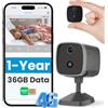 EIOTMART 4G LTE Telecamera Interna Con Scheda SIM, 1 Anno Di Dati, Telecamera Batteria 2K Super HD, Mini Cam Senza WiFi, Rilevamento PIR, Visione Notturna 3MP, Grandangolo 120°, TF/Cloud