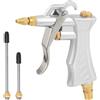 Swpeet Kit assortito di 3 utensili ad aria compressa con pistola ad aria con ugello regolabile in ottone per flusso d'aria standard e 2 estensioni del flusso d'aria in acciaio per riparazioni auto e