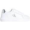 Calvin Klein Donna Sneakers con Suola Preformata Chunky Silver in Pelle, Bianco (Bright White/Silver), 38
