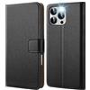 HOOMIL Cover per iPhone 16 Pro Max, Custodia in Pelle Premium, Supporta Ricarica Wireless - Nero