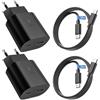Powersky 2 Pack USB C Caricatore 25W 2Port adattatore ricarica USB A & USB C 2m cavo di ricarica rapida per Samsung Galaxy S26 S25 S24 S23 S22 S21 S20 S10 A56 A55 A54 A53 A36 A35 A16 A15 A05s Caricatore USB C