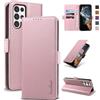 Yunubeyii Cover Libro per Samsung Galaxy S22 Ultra 5G - [Blocco RFID] Luxury PU Leather Portafoglio Card Holder Magnetic Phone Custodia con Kickstand, Cover Protettiva Antiurto, Rosa