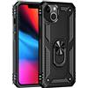 BestST Best ST Cover per Apple iPhone 13 Case 6.1 + 9H Vetro Temperato, Custodia Protettiva TPU/PC Morbida Durevole con Supporto di 360° Rotazione Anello Protezione Antiurto Armor Box Coque, Nero