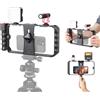 Zeadio Kit Video Rig per Smartphone All-in-One, Gabbia Regolabile con Luce Video RGB, Microfono Shotgun e Stabilizzatore Video Universale - Ideale per Filmmaking, Vlogging, YouTube, TikTok ecc