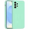 Mixroom - Cover Custodia Case per Samsung Galaxy A52 4G / 5G / A52S 5G Protezione Fotocamera in Silicone TPU Morbido Opaco Bordi Piatti Colore Verde Acqua