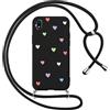 Foonary Cover con Cordino per Samsung Galaxy A10 6,2, Custodia con Laccio Collana Tracolla Aesthetic Disegni Morbido Antiurto TPU Necklace Regolabile Protettiva Corda Case per Samsung A10, Cuore