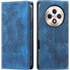CASEONJAN Cover per Oppo Reno 12 F 5G / Reno 12FS 5G, Pelle PU Custodia a portafoglio con scomparti per Slot Schede, Antiurto Flip Caso Cover per Oppo Reno 12 F 5G / 12FS 5G (Vintage Blu)
