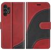 BoxTii Cover per Galaxy A13 4G, Custodia in PU Pelle Portafoglio per Samsung Galaxy A13 4G, Magnetica Cover a Libro con Slot per Schede, Rosso