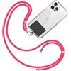 TBOC Cordino Catenella Laccio Strap Porta Cover [Rosa Fluorescente] con Toppa di Fissaggio [Nero] Telefono Cellulare da Collo - Tracolla Catenina cordini Accessori Telefoni Universale Laccetti