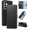 Yunubeyii Cover Libro per Samsung Galaxy S25 Plus/S24 Plus,Nero