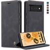 Cracedily Cover per Google Pixel 6 Pro Case, Custodia Cover Pelle Premium Portafoglio con Porta Carte Magnetica Supporto Protezione Flip Case Custodia per Google Pixel 6 Pro,Nero