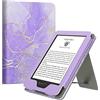 MoKo Custodia Compatibile con 6 Kindle 11th Gen 2024/2022/10th Gen 2019/8th Gen 2016, Magnete Riattivazione e Standby, con Supporto Verticale e Cinturino per Presa a Mano, Lavanda Dorata