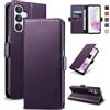 Yunubeyii Cover Libro per Samsung Galaxy A35 5G - [Blocco RFID] Luxury PU Leather Portafoglio Card Holder Magnetic Phone Custodia con Kickstand, Cover Protettiva Antiurto, Viola