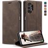 Cracedily Cover per Samsung Galaxy A13 4G/5G Case, Custodia Cover Pelle Premium Portafoglio con Porta Carte Magnetica Supporto Protezione Flip Case Custodia per Samsung Galaxy A04s,Caffè