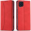 OKZone Cover per Samsung Galaxy M32 4G, Custodia Flip Pelle Portafoglio Magnetica Libro [Slot Schede], Silicone TPU Bumper Wallet Supporto Cover, Antiurto [Kickstand] (Rosso)