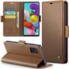 Rerzoiro Cover per Samsung Galaxy A51 4G Custodia Portafoglio [Blocco RFID] Premium Pelle PU Wallet Case Flip Libro con Porta Carte Slot Supporto Flip Case per Samsung Galaxy A51 4G, Marrone