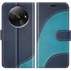 BoxTii Cover per Xiaomi Redmi A3, Custodia in PU Pelle Portafoglio, Magnetica Flip Cover a Libro con Slot per Schede per Xiaomi Redmi A3, Blu