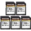 Gigastone 5 schede di memoria SD V30 SDXC ad alta velocità 4K Ultra HD UHD Video compatibile con fotocamera digitale Canon, Nikon, Sony, Pentax, Kodak, Olympus, Panasonic
