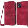 Netany Cover per Motorola Moto E13 con Cordino, Flip Portafoglio Custodia in Pelle, [2 Porta Carte][Chiusura Magnetica],Custodia Libro Antiurto Cover con Laccio per Motorola Moto E13 (Rosso)