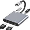 Luonanava Adattatore USB C a Dual HDMI 4K@60Hz, 4 In 1 Hub USB C con 2 HDMI, USB 3.0, PD 100W, Splitter Hdmi per Doppio Monitor, Adattatore USB C Multiporta per MacBook Pro/Air, iPad Pro/Air, Surface, Dell