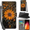 PHINIENLAND Cover per Xiaomi Redmi Note 8 Case PU Pelle Custodia [Kickstand] [Chiusura magnetica] [Slot per Schede], Portafoglio Flip Custodia per Redmi Note 8,Crisantemo