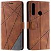 SONWO Cover per Huawei Y6P, Flip Caso in PU Pelle Case Cover Portafoglio Custodia per Huawei Y6P, [Kickstand] [Slot per Schede], Marrone