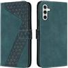 OKZone Cover per Samsung Galaxy A14 4G/A14 5G, Custodia in PU Pelle per Samsung A14 4G/5G, Custodia a Libro Protettiva Folio Portafoglio con Magnetica e Slot per Carte Wallet Case Flip Cover (Verde)